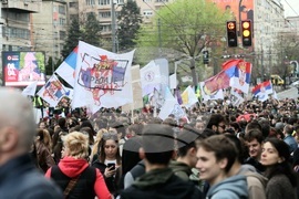 Сърбия - Белград - протест - бившият Генерален щаб 