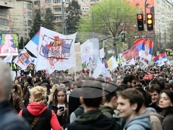 Сърбия - Белград - протест - бившият Генерален щаб 