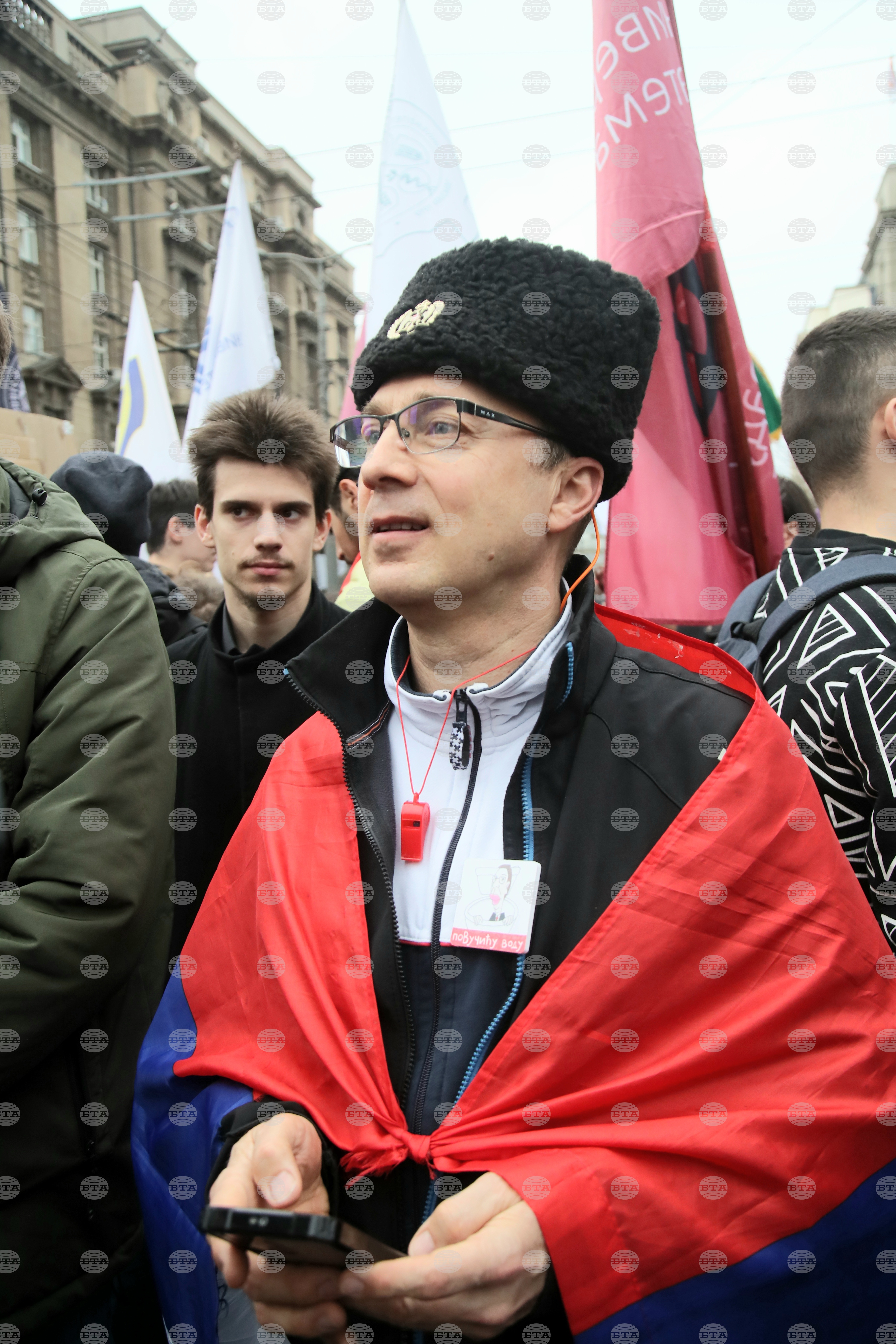 Сърбия - Белград - протест - бившият Генерален щаб 