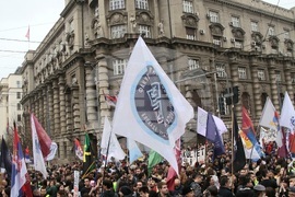 Сърбия - Белград - протест - бившият Генерален щаб 