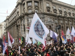 Сърбия - Белград - протест - бившият Генерален щаб 