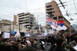 Сърбия - Белград - протест - бившият Генерален щаб 
