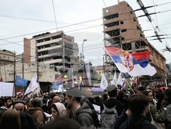 Сърбия - Белград - протест - бившият Генерален щаб 