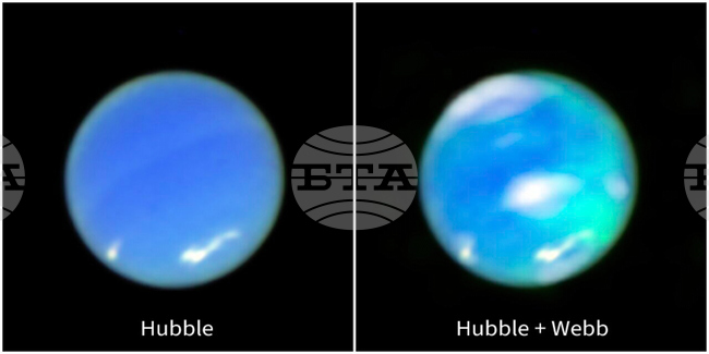 Телескопът "Джеймс Уеб" засне в детайл полярните сияния на Нептун