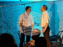 Спектакълът "Времето е в нас и ние сме във времето", посветен на последната нощ на Апостола, беше представен в арт клуб "Дипломат" в Световния ден на театъра. Снимка: Димитрина Ветова/БТА