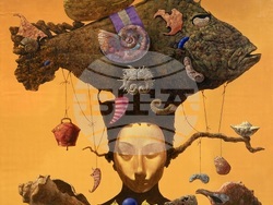 Творба на Валентин Ангелов от изложбата „Понякога вали през април“. Снимка: Екипът на събитието