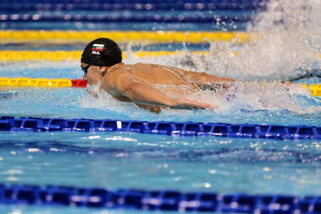 Петър Мицин спечели надпреварата на 200 метра бътерфлай в първия ден от Държавното отборно първенство по плуване