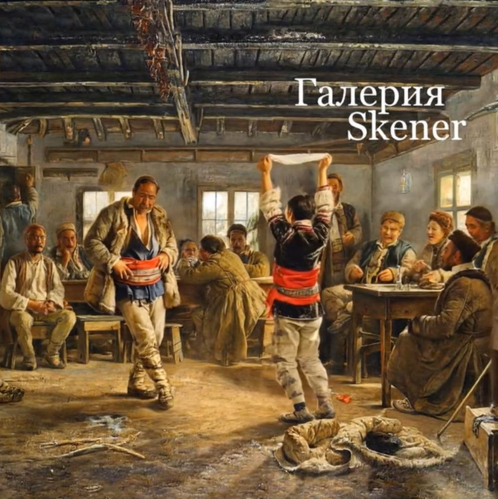 Репродукция на картината „Ръченица“ на Иван Мърквичка, генерирана с изкуствен интелект, показва естествени шумове и разговори