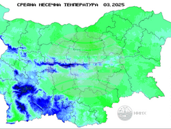 Средна месечна температура в градус Целзий НИМХ