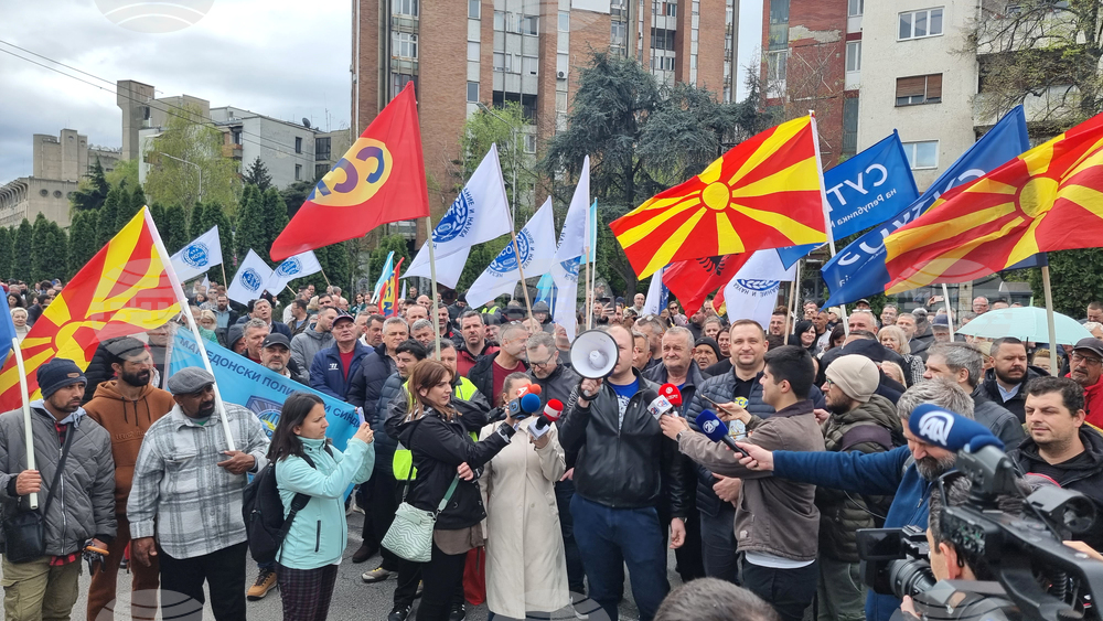Северна Македония - Скопие - Съюз на синдикатите - протест
