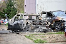 Бургас - изгорели автомобили