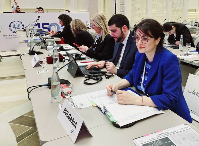 Delegation Represents Bulgaria at Meeting of Inter-Parliamentary Union's Twelve Plus Group