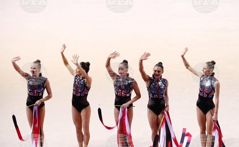 Bulgaria's Rhythmic Gymnastics Ensemble Wins Bronze in Five Ribbons Event in Baku