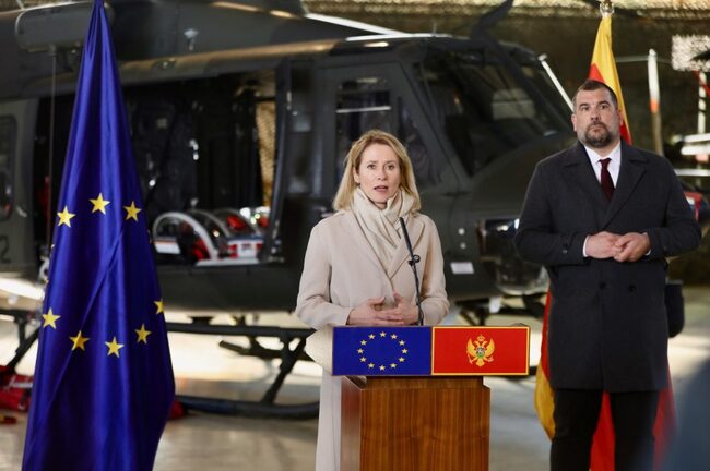 МИНА: Калас обяви 6 милиона евро военна помощ от ЕС за Черна гора