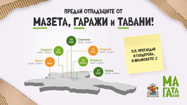 Столична община обяви нови 6 дати за МаГаТа Фест в различни райони на София