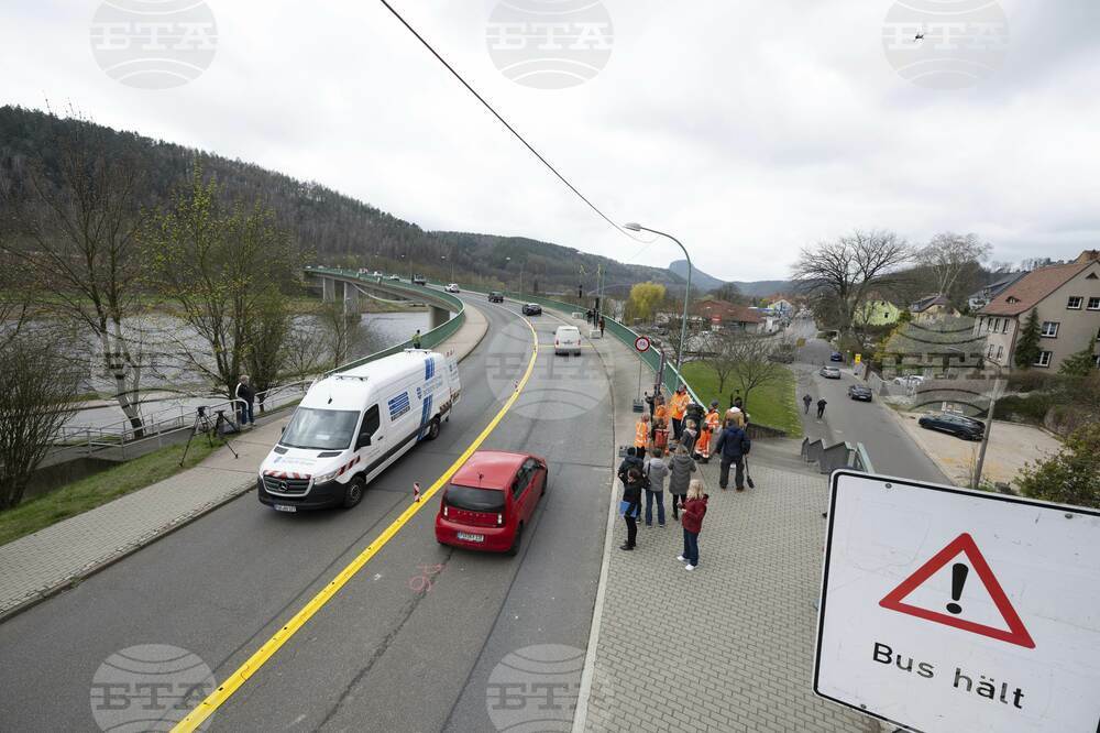Germany Elbe Bridge Bad Schandau