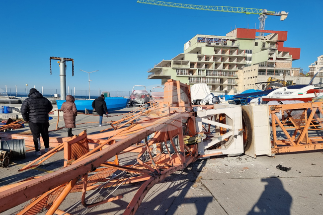 Поморие - строителен кран - инцидент