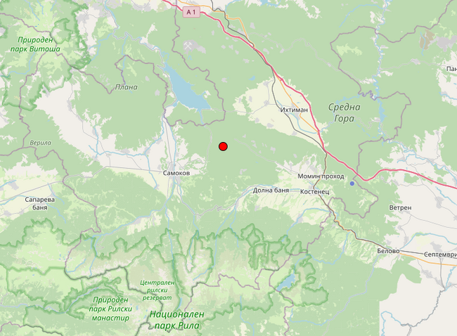Земетресение с магнитуд 3,2 по Рихтер е регистрирано преди минути край самоковското Ново село