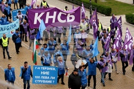 Транспортни работници - протестни шествия - сливане