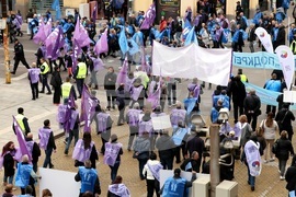 Транспортни работници - протестни шествия - сливане