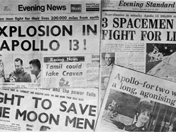 Лондонските вечерни вестници акцентират върху проблемите на "Аполо-13"