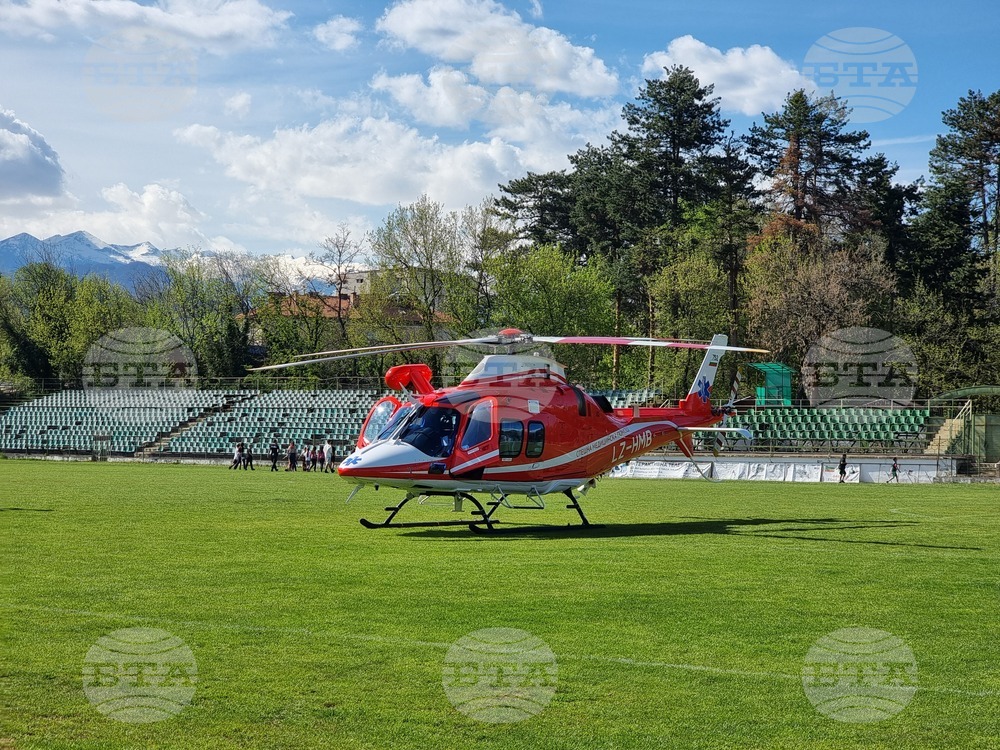 Гоце Делчев - медицински хеликоптер - пострадал