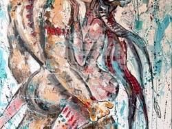 Дизайнерката Мира Бъчварова представя 30 живописни платна в изложбата Private. Снимка: Екипът на събитието