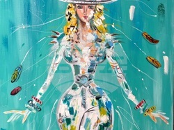 Дизайнерката Мира Бъчварова представя 30 живописни платна в изложбата Private. Снимка: Екипът на събитието