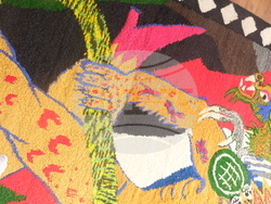 Роузи Ейсор прави килим за българския павилион на Венецианското архитектурно биенале. Снимка: Екипът на българския павилион на Венецианското архитектурно биенале