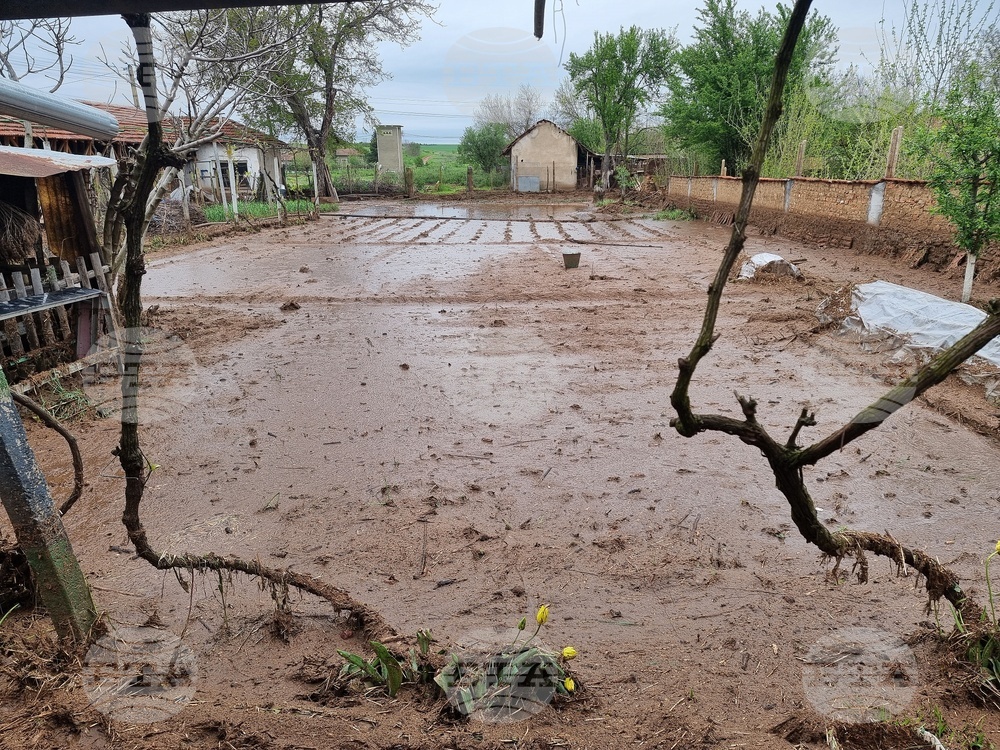 Село Кобиляк - проливен дъжд - наводнени къщи