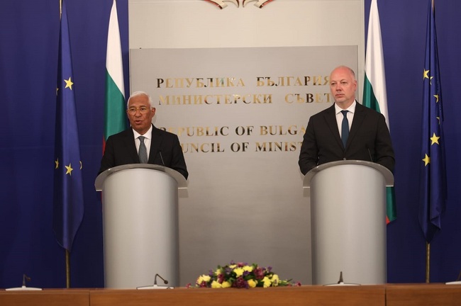 Премиерът Росен Желязков към председателя на Европейския съвет Антонио Коща: В лицето на българското правителство имате истински партньор за просперитета на ЕС