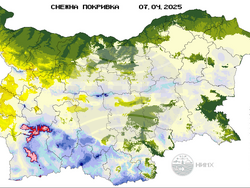 Фигура 5. Височина на снежната покривка на 7 април 2025 г. , илюстрация: НИМХ