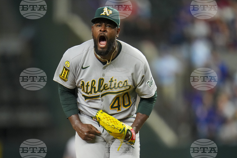 APTOPIX Athletics Rangers Baseball