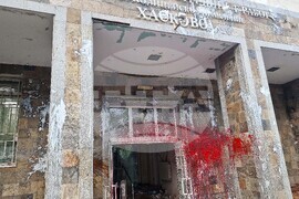 Хасково - протест - щети по сградата на РПУ