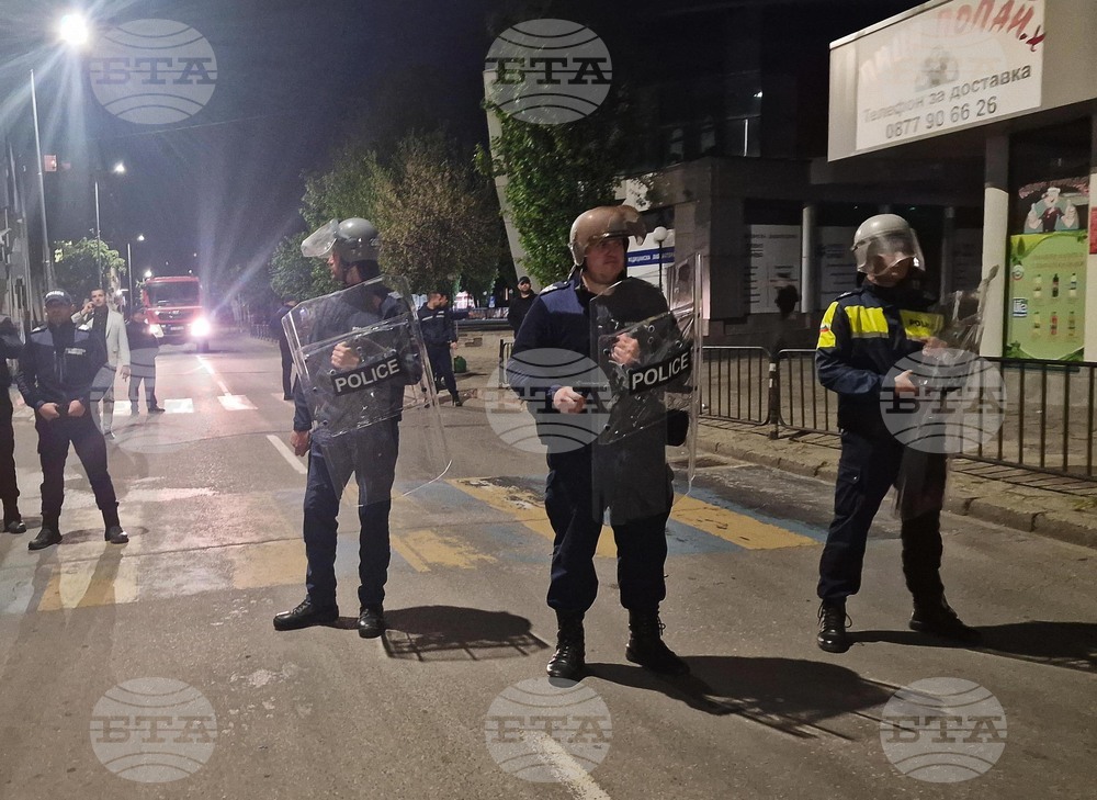 Хасково - протест - полицейска намеса
