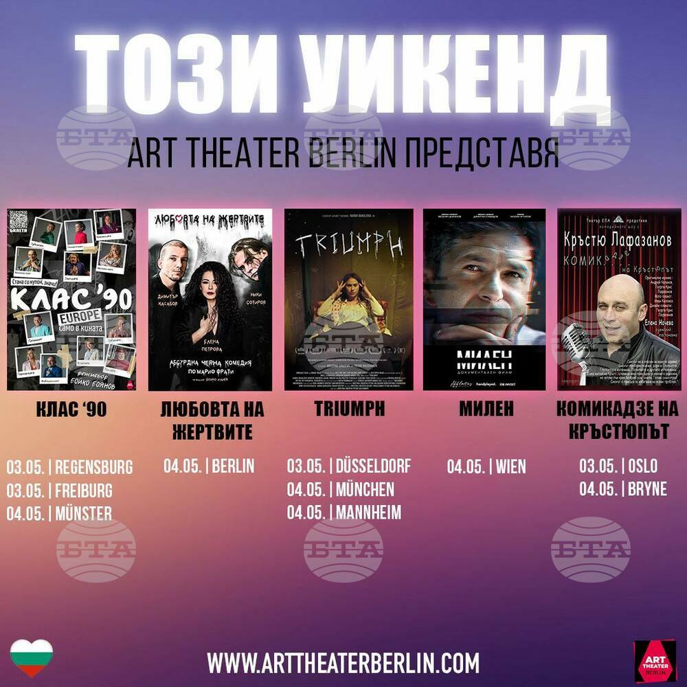 Този уикенд представяме филми и театрални постановки в Германия, Австрия и Норвегия, съобщиха от „Арт театър Берлин“