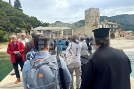 Света гора - ферибот - епископ Герасим - манастир „Св. вмчк. Георги Зограф“