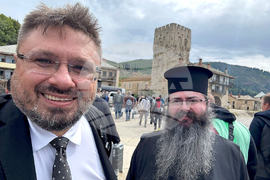 Света гора - ферибот - епископ Герасим - манастир „Св. вмчк. Георги Зограф“