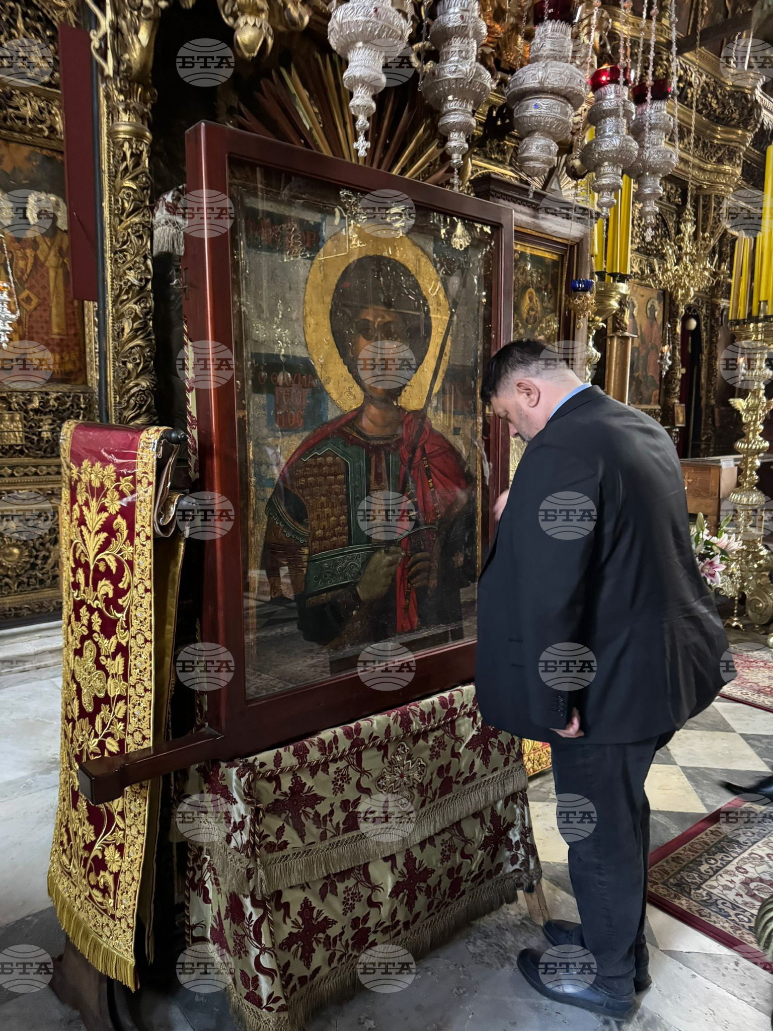 Гърция - Света гора - Зографски манастир - българска делегация - свети Георги - чудотворни икони