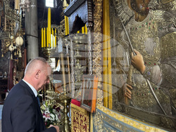 Гърция - Света гора - Зографски манастир - българска делегация - свети Георги - чудотворни икони