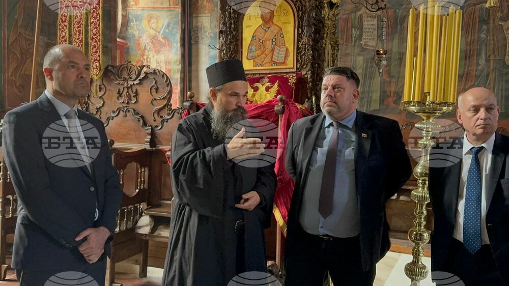 Zograf Monastery Hegumen Shows Miracle-working Icons of St George to Bulgarian Delegation Visiting Mt Athos