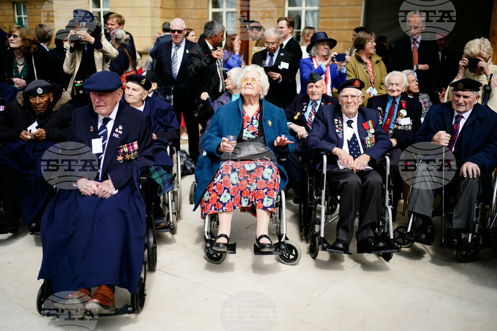 CORRECTION Britain VE Day Parade