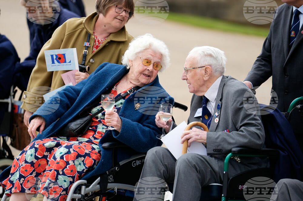 CORRECTION Britain VE Day Parade