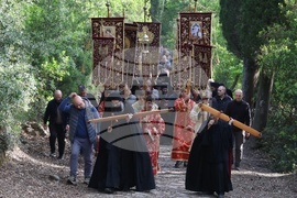 Гърция - Света гора - Зографски манастир - литийно шествие
