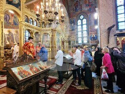 Българският патриарх и софийски митрополит Даниил отслужи литургия в храма „Св. великомъченик Георги Победоносец" в София, снимка – Даниел Димитров/БТА