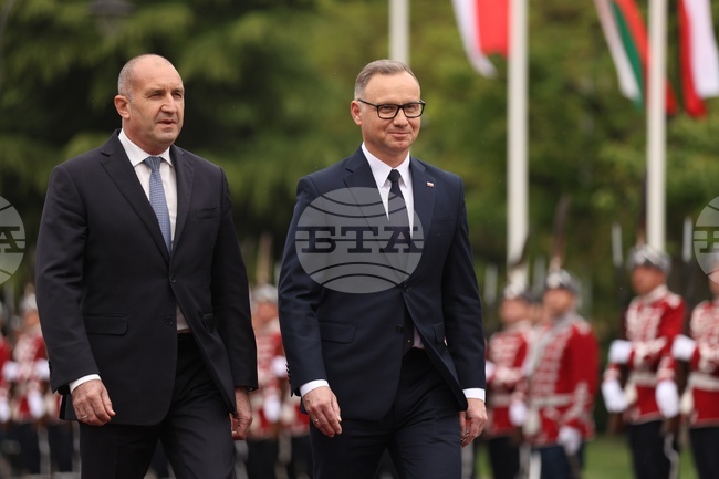 Румен Радев - Анджей Дуда - посрещане