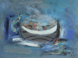 Картина на Енчо Пиронков. Снимка: Организаторите на изложбата „Енчо Пиронков – живопис – колекция Банови“ 