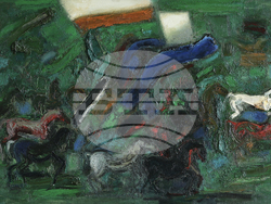 Картина на Енчо Пиронков. Снимка: Организаторите на изложбата „Енчо Пиронков – живопис – колекция Банови“ 