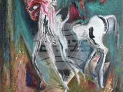 Картина на Енчо Пиронков. Снимка: Организаторите на изложбата „Енчо Пиронков – живопис – колекция Банови“ 