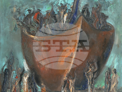 Картина на Енчо Пиронков. Снимка: Организаторите на изложбата „Енчо Пиронков – живопис – колекция Банови“ 